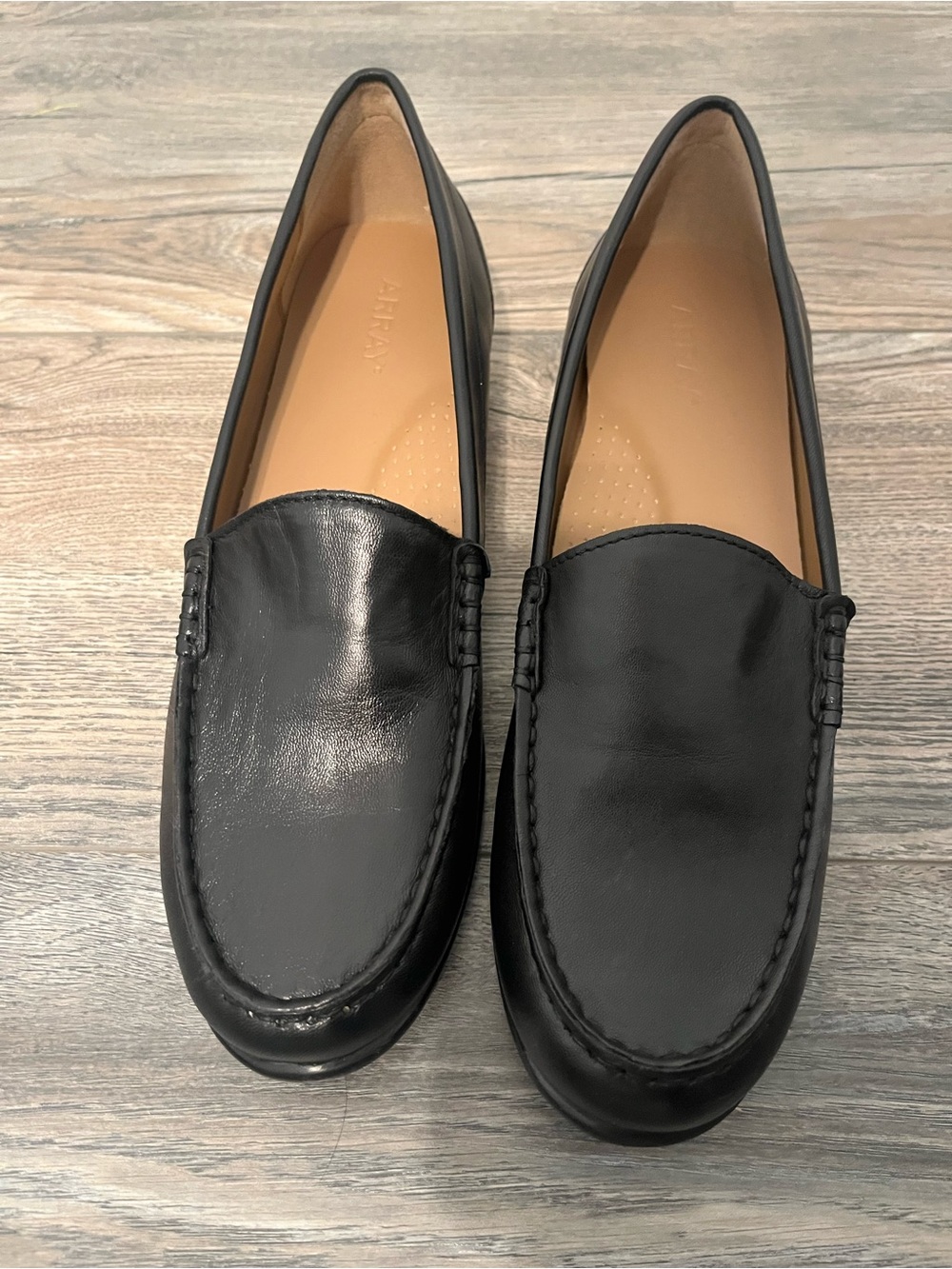 Array Katie Black Slip On Leather Loafer  Size 9.5